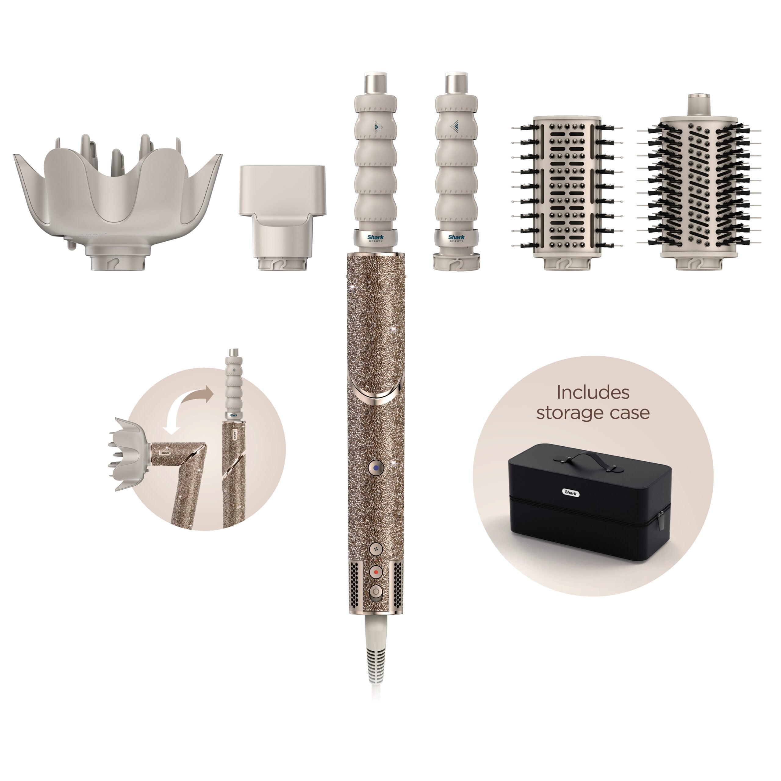 Shark HD446JSEU FlexStyle® 5v1 Styler na vlasy & Vysoušeč - Champagne Diamond